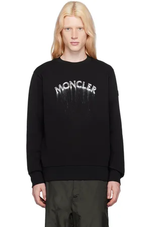 Moncler Pull molletonné noir à logo imprimé