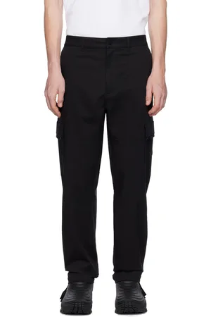 Moncler Pantalon noir à revers à patte coulissante