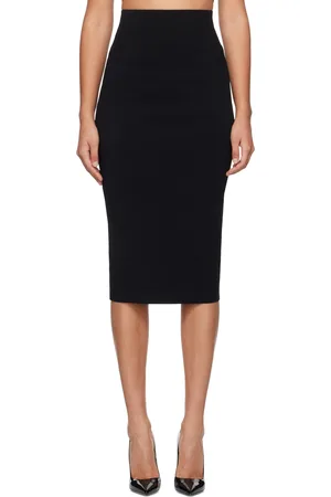 Victoria Beckham Jupe midi ajustée noire