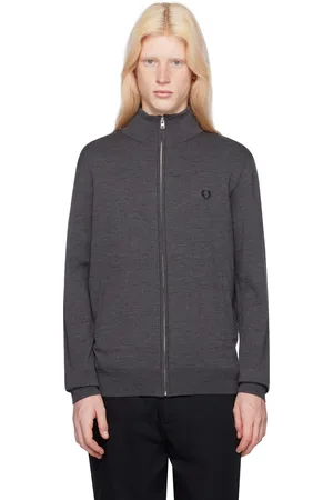 Fred Perry Cardigan gris à glissière