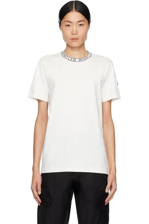 Moncler T-shirt blanc à col ras du cou