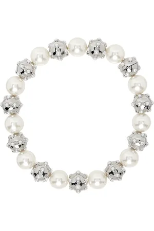 Marc Jacobs Collier argenté et blanc à perles