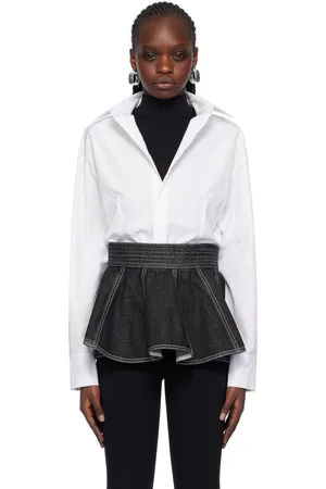 Alaïa Justaucorps blanc à rayures