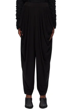 Issey Miyake Pantalon de détente drapé noir
