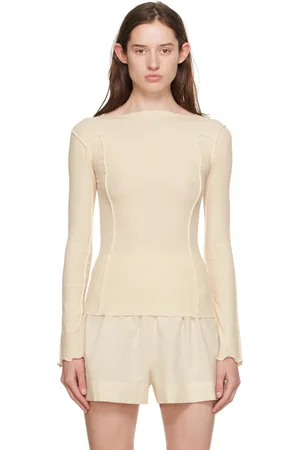 Baserange T-shirt à manches longues Omato blanc cassé