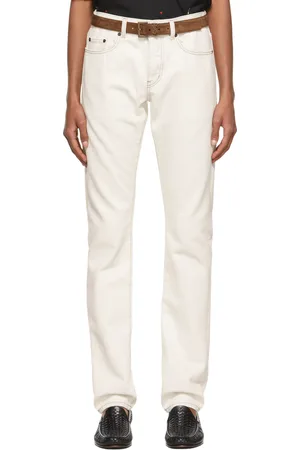 Saint Laurent Jean ajusté blanc cassé
