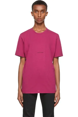 Saint Laurent T-shirt Rive Gauche rose à logo