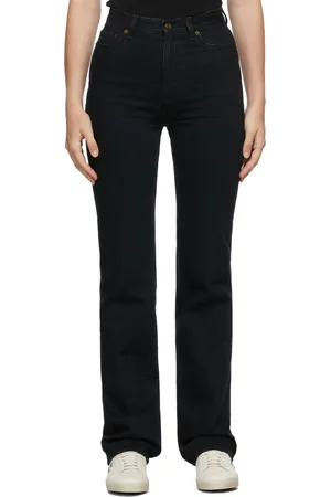 Saint Laurent Jean semi-évasé 90s noir à taille haute