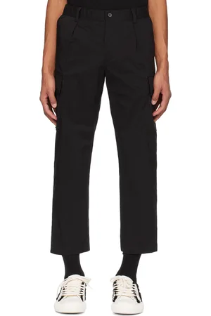 Solid Pantalon cargo gris à plis