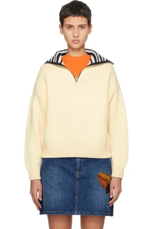 Marni Pull blanc cassé à demi-glissière