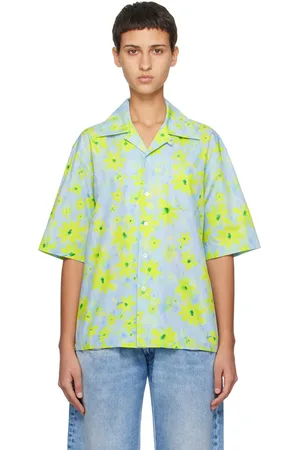 Marni Chemise Parade bleu et vert