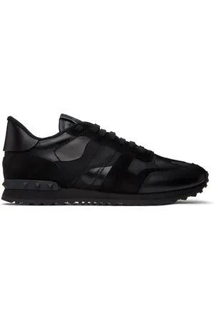 VALENTINO GARAVANI Baskets Rockrunner noires à motif camouflage