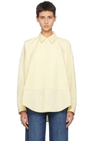 Bottega Veneta Chemise jaune en toile compacte