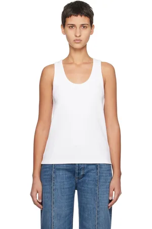 Bottega Veneta Débardeur blanc en jersey côtelé