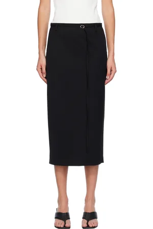St Agni Jupe midi noire à ceinture