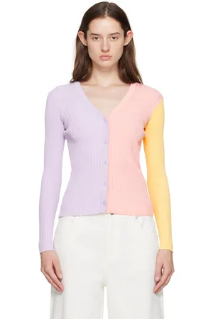 Staud Cardigan Cargo mauve et rose