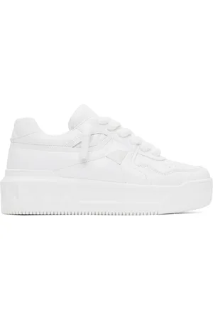 VALENTINO GARAVANI Baskets blanches en cuir nappa à clou One Stud