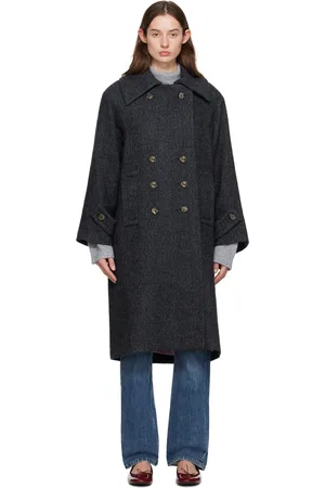 Caro Editions Manteau Coco bleu marine