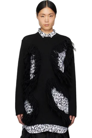 Comme des Garçons Pull noir à franges