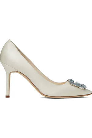 Manolo Blahnik Escarpins de mariée Hangisi blanc cassé