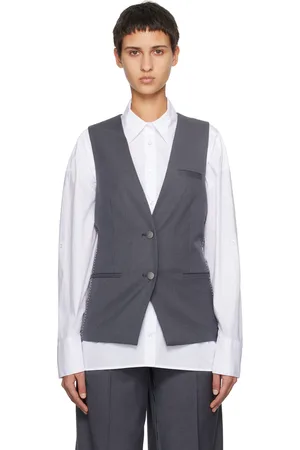 REMAIN Birger Christensen Gilet contrasté gris