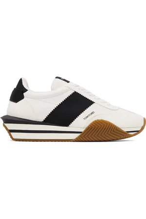Tom Ford Baskets James blanches en suède