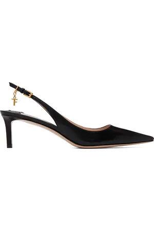 Tom Ford Chaussures à petit talon lustrées Angelina noires en cuir
