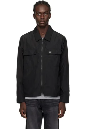 HUGO BOSS Chemise noire en taffetas froissé