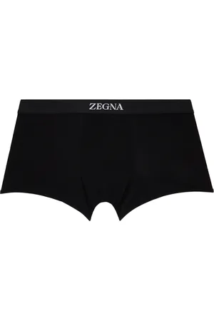 Ermenegildo Zegna Boxer noir à logo en tricot jacquard