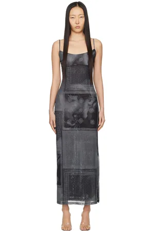 Miaou Robe longue Thais noir et blanc