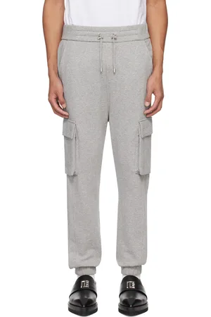 Balmain Pantalon de détente gris à poches cargo