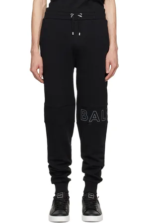 Balmain Pantalon de survêtement noir à logo gaufré