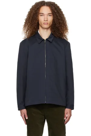 Sunspel Blouson Harrington bleu marine