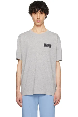 Balmain T-shirt gris à écusson