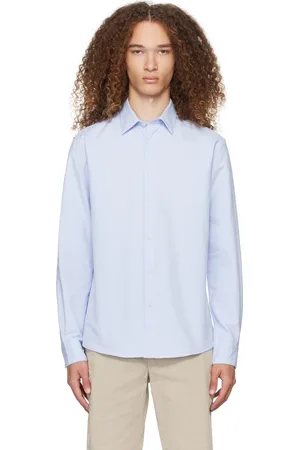 Sunspel Chemise bleue à boutons