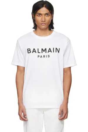 Balmain T-shirt blanc à logo imprimé