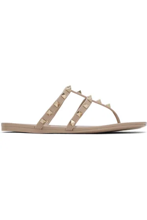 VALENTINO GARAVANI Sandales beiges à clous Rockstud
