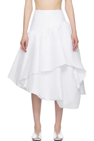 Kika Vargas Jupe midi Abella blanche exclusive à SSENSE