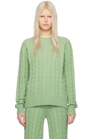 Acne Studios Pull vert en tricot câblé