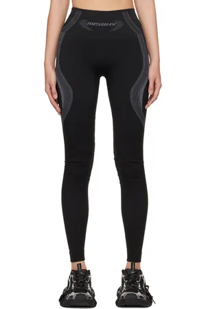 MISBHV Legging noir à garnitures en tricot jacquard
