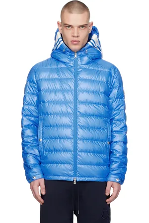 Moncler Blouson Cornour bleu rembourré en duvet