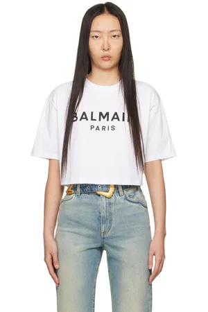 Balmain T-shirt écourté blanc