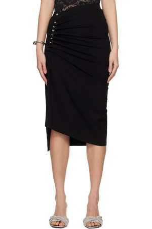 Paco rabanne Jupe midi asymétrique noire