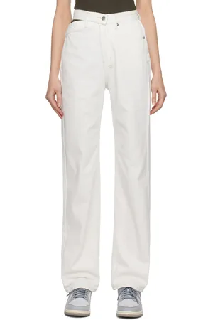 KSUBI Jean blanc à découpe