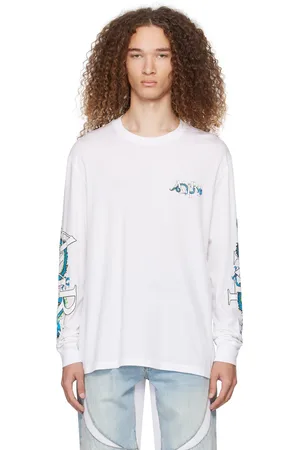AMIRI T-shirt à manches longues CNY blanc à images à logo