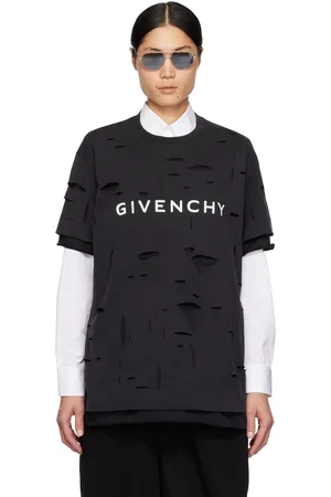 Givenchy T-shirt noir à découpes