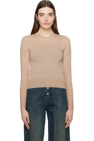 Maison Margiela Pull beige à coutures visibles