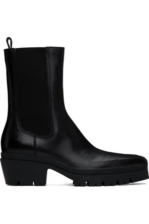 Alexander Wang Bottes motard noires en cuir à semelle crantée