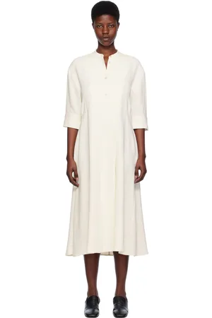 STUDIO NICHOLSON Robe midi blanc cassé à patte partielle