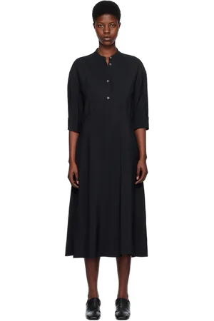 STUDIO NICHOLSON Robe midi bleu marine à patte partielle